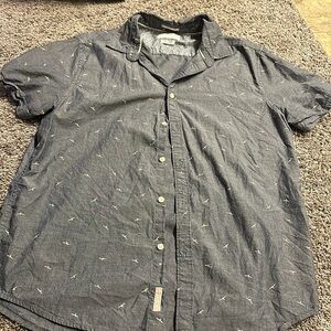 Denim and flower button up